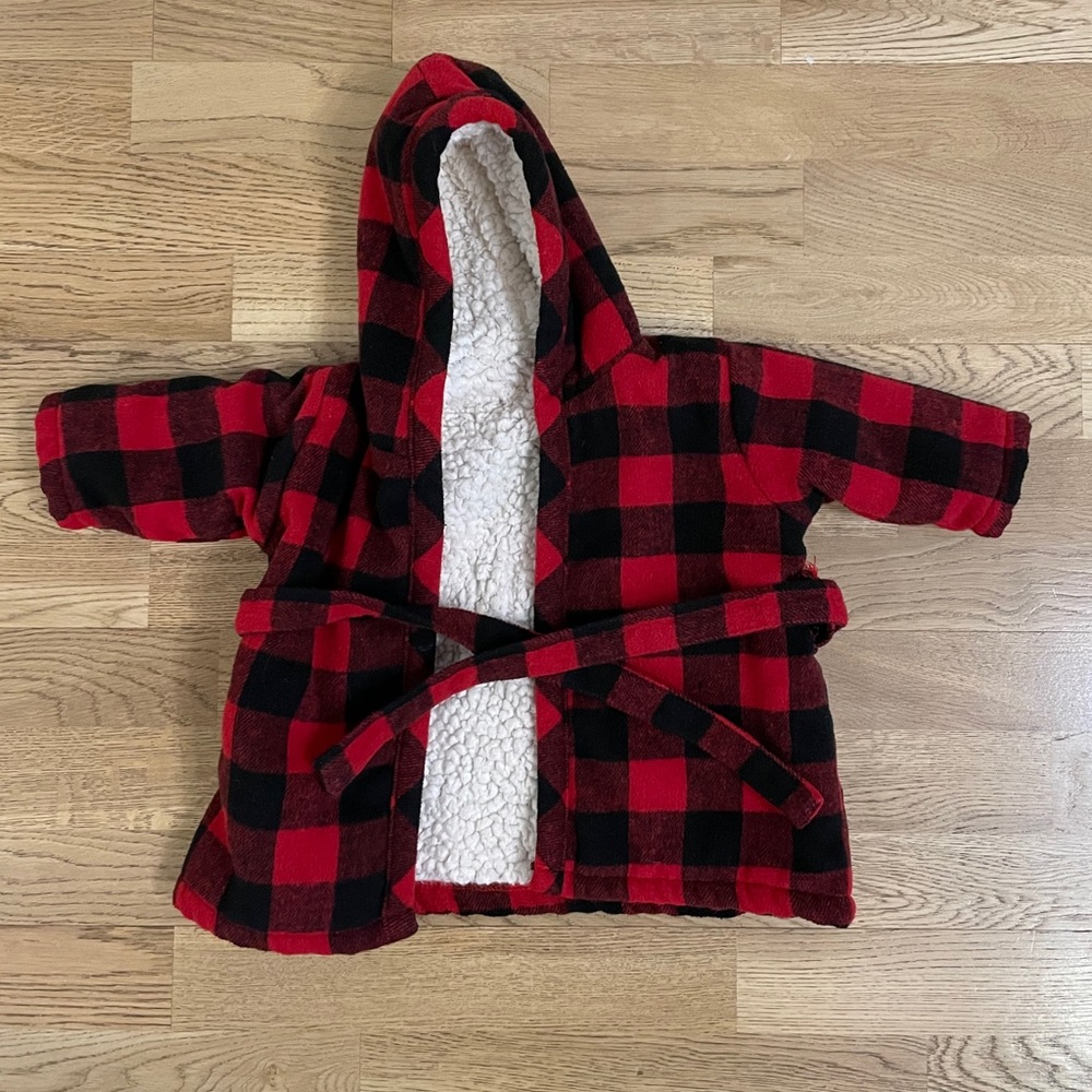 Indigo baby Buffalo check bathrobe
